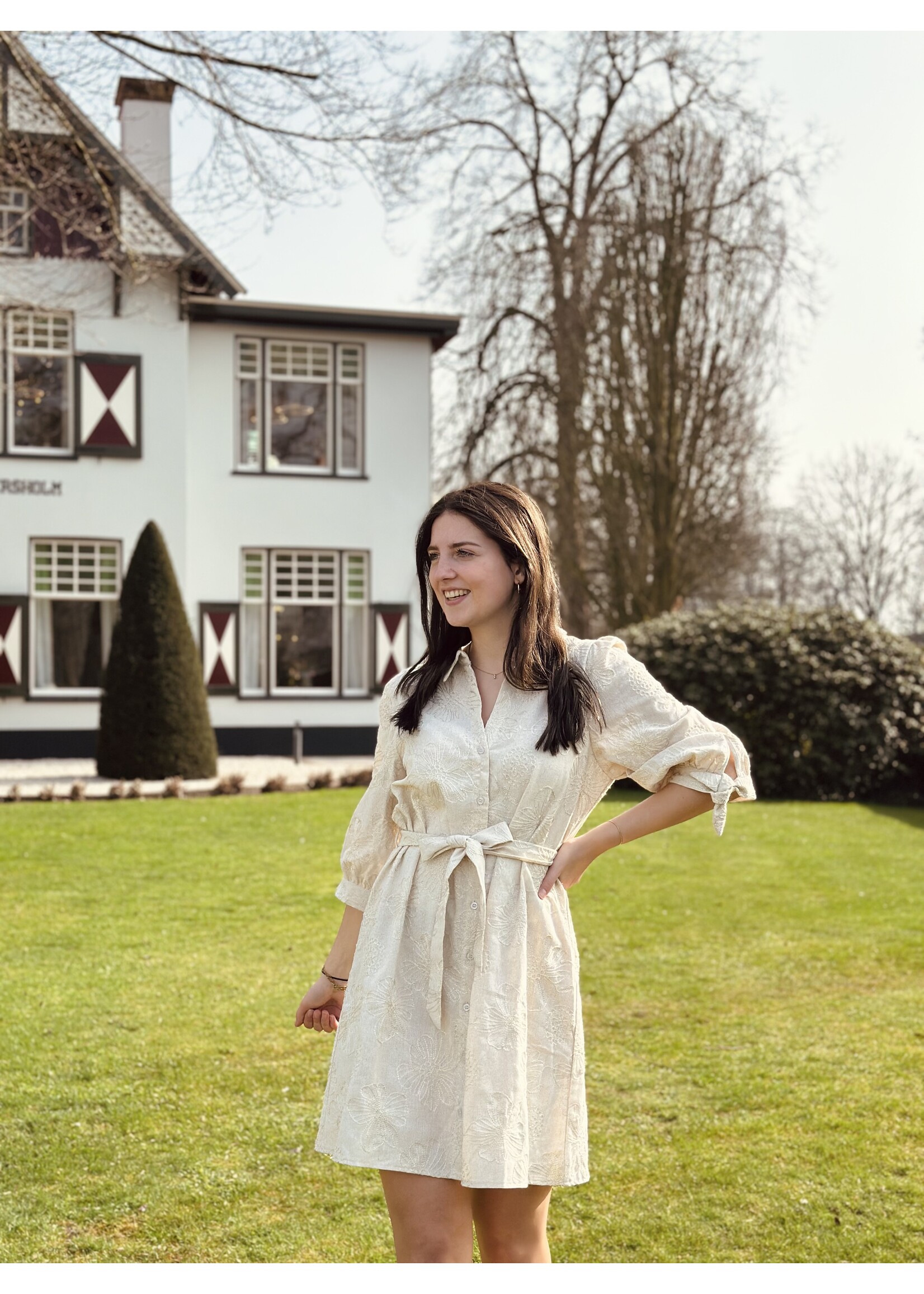 Smashed Lemon Smashed Lemon Louisa dress beige/gold