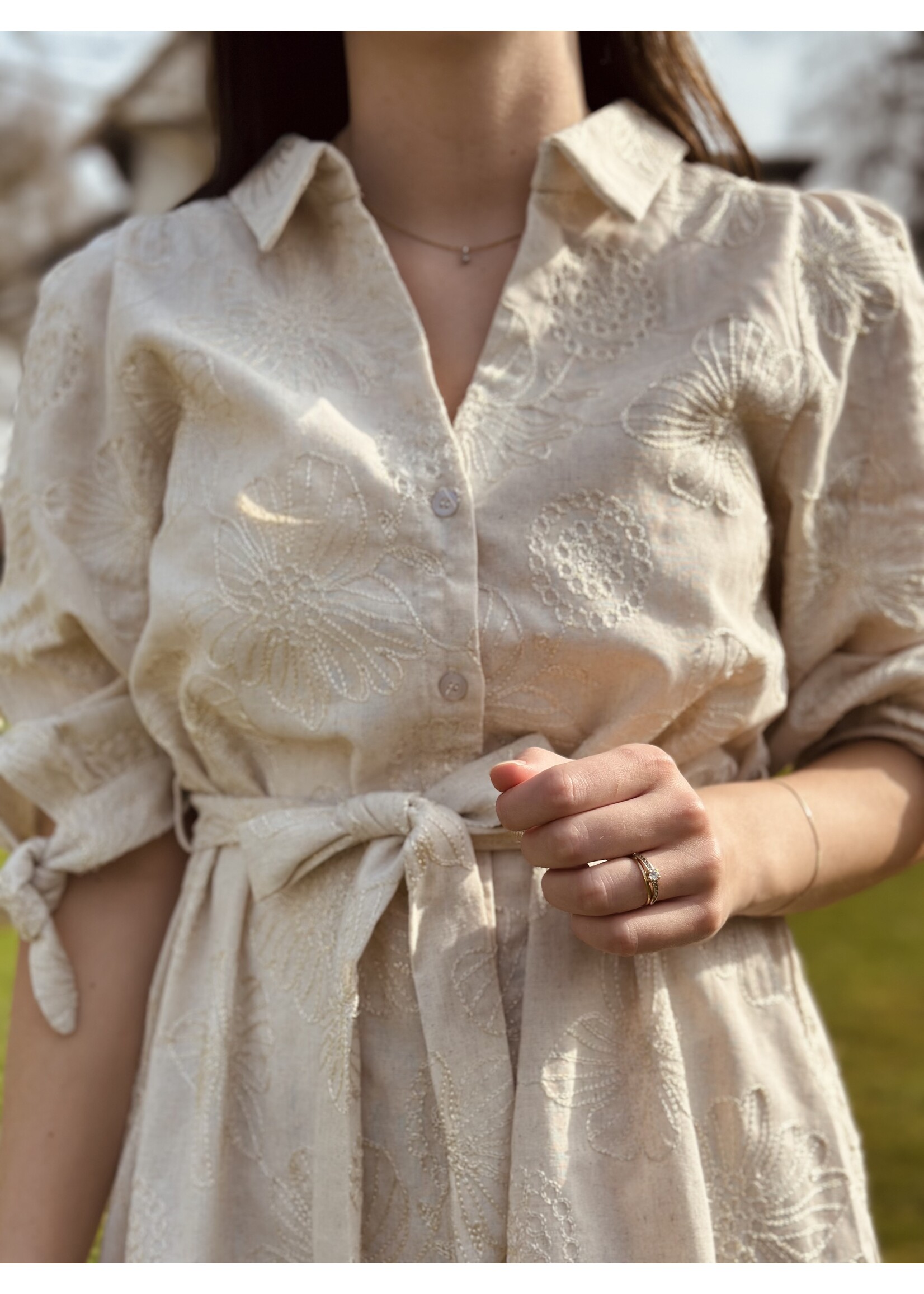 Smashed Lemon Smashed Lemon Louisa dress beige/gold