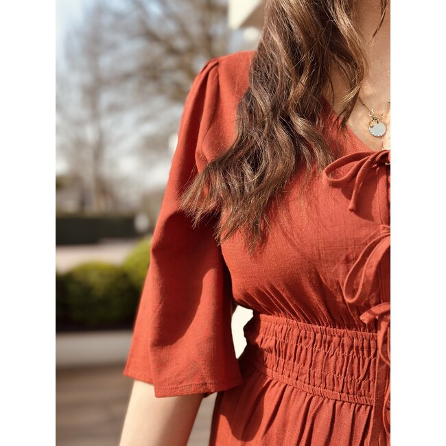Smashed Lemon Smashed Lemon Claire long dress brique