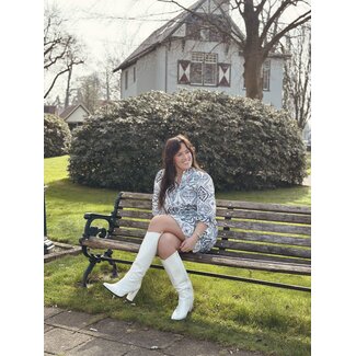 Smashed Lemon Smashed Lemon Hetty dress offwhite/blue print