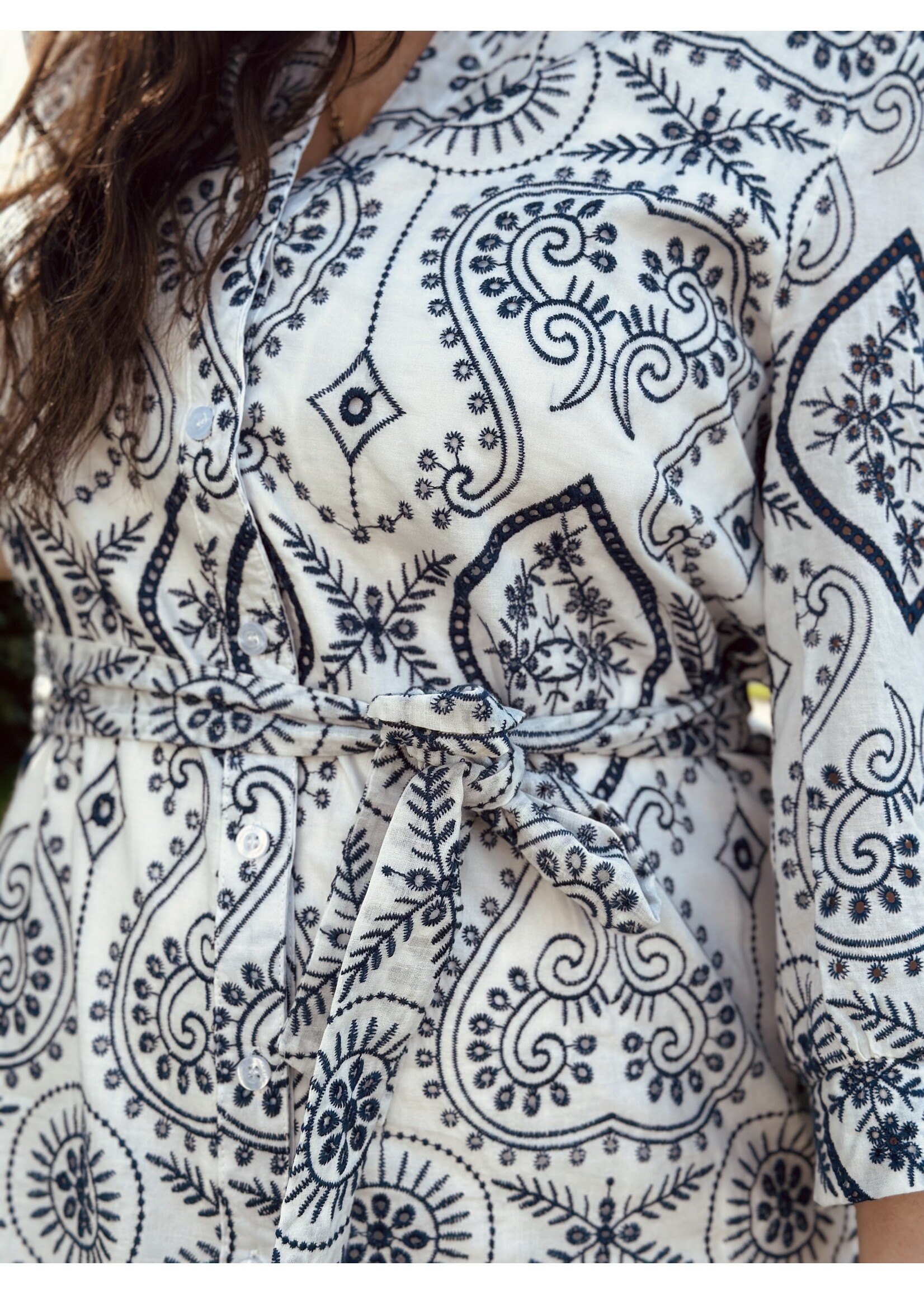 Smashed Lemon Smashed Lemon Hetty dress offwhite/blue print