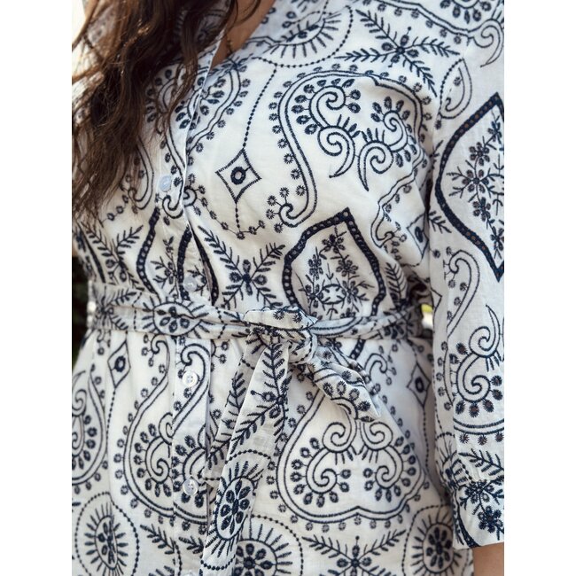 Smashed Lemon Smashed Lemon Hetty dress offwhite/blue print