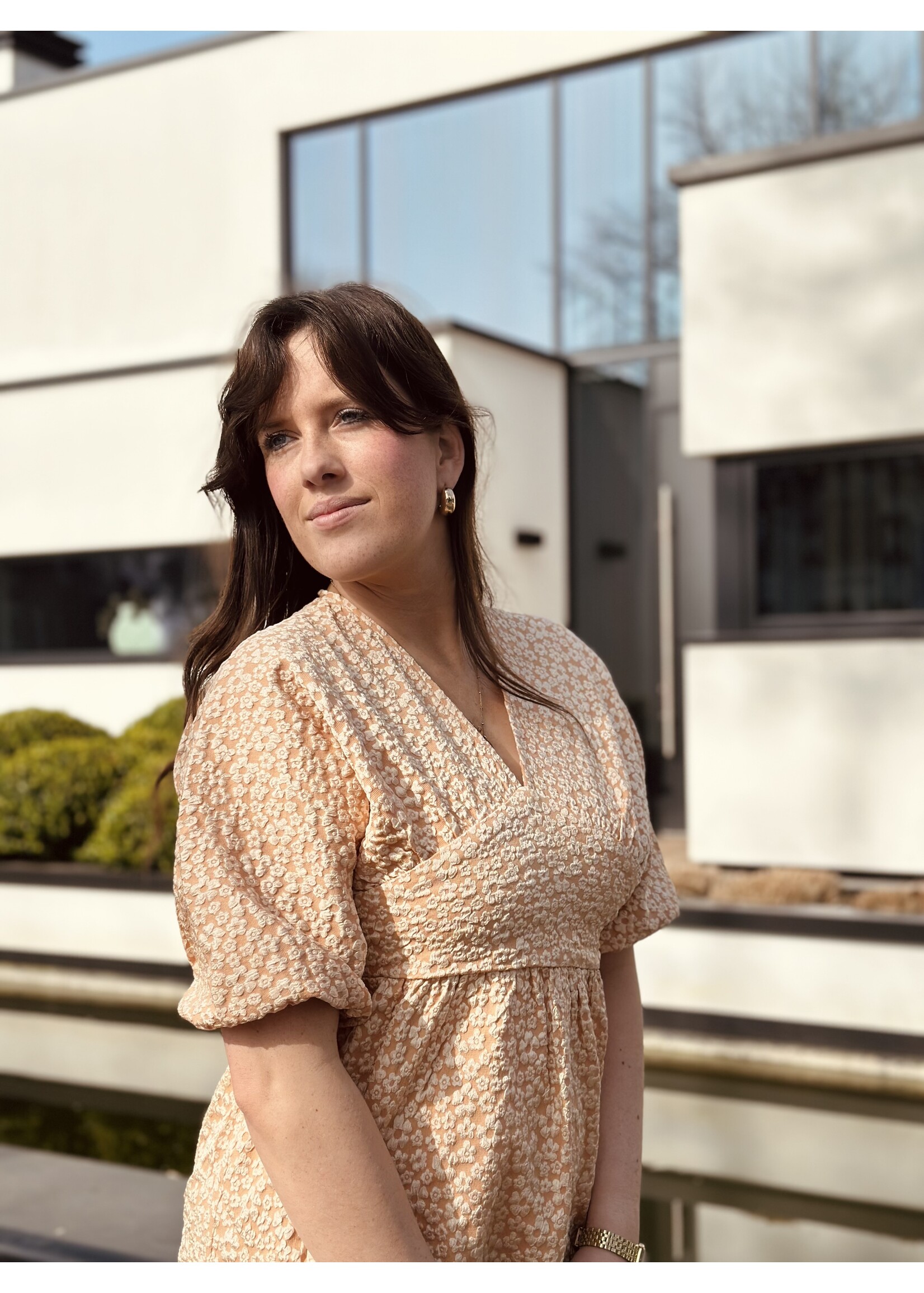 Isalinn dress flower print orange