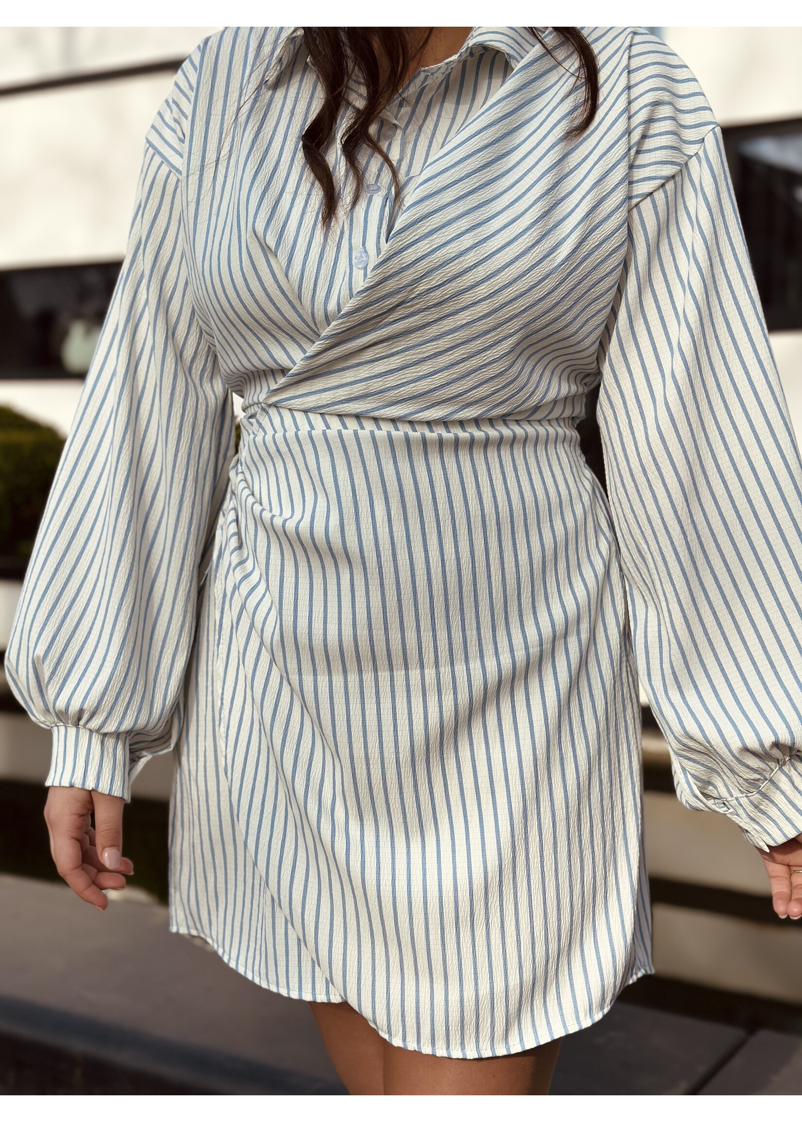 Lydia dress blue/white stripes