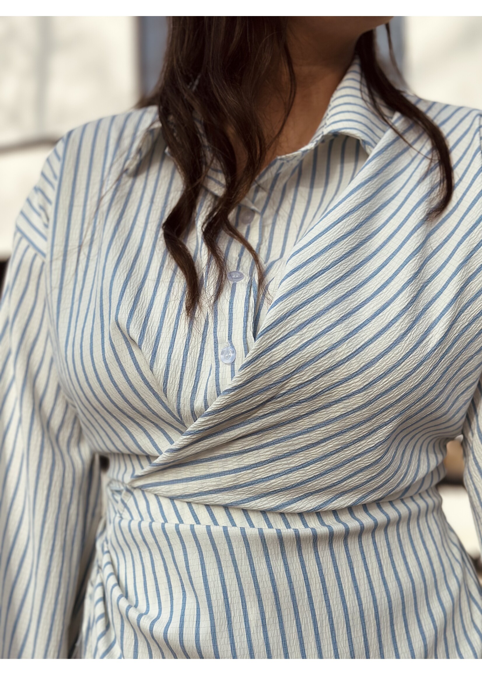 Lydia dress blue/white stripes