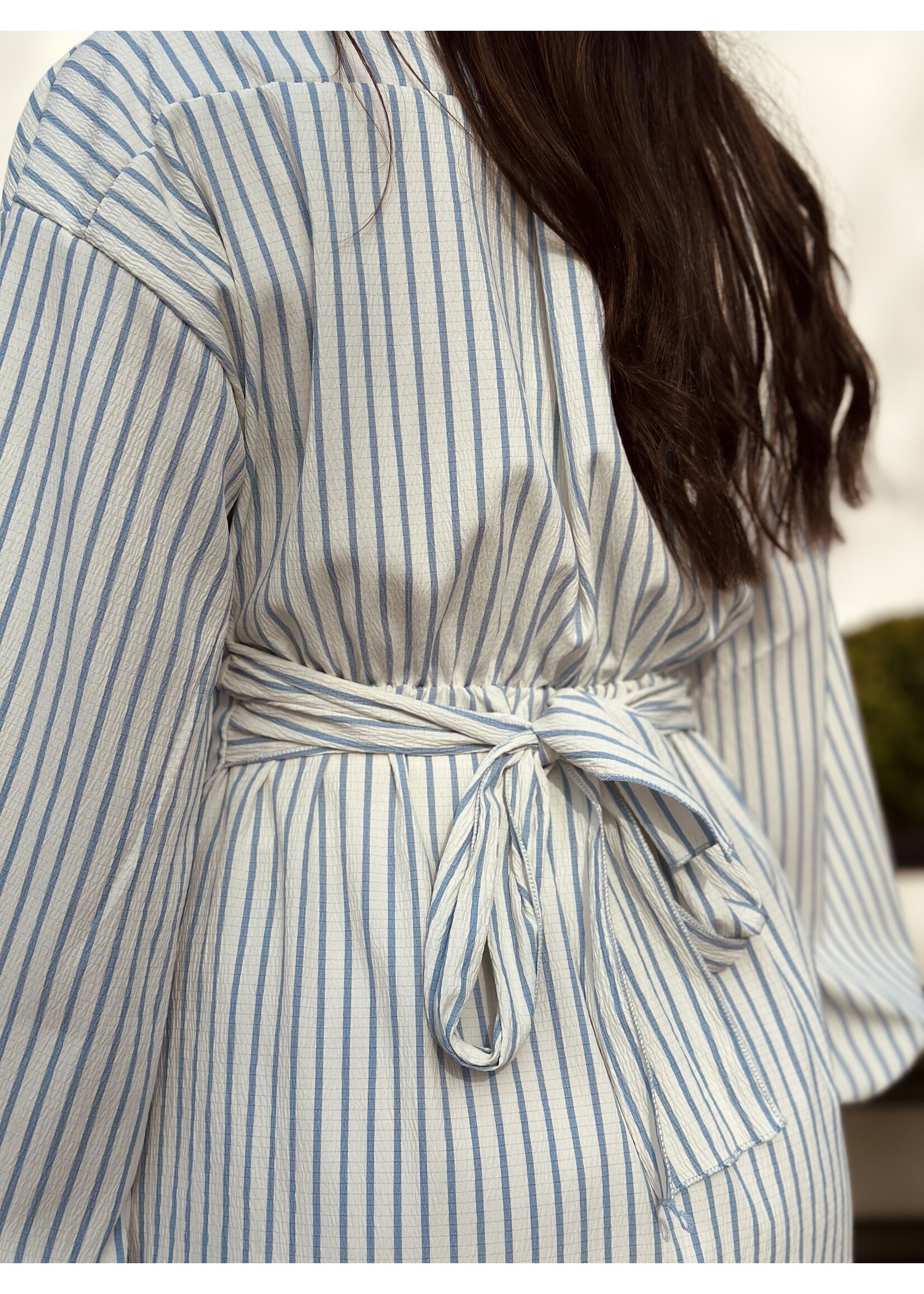 Lydia dress blue/white stripes