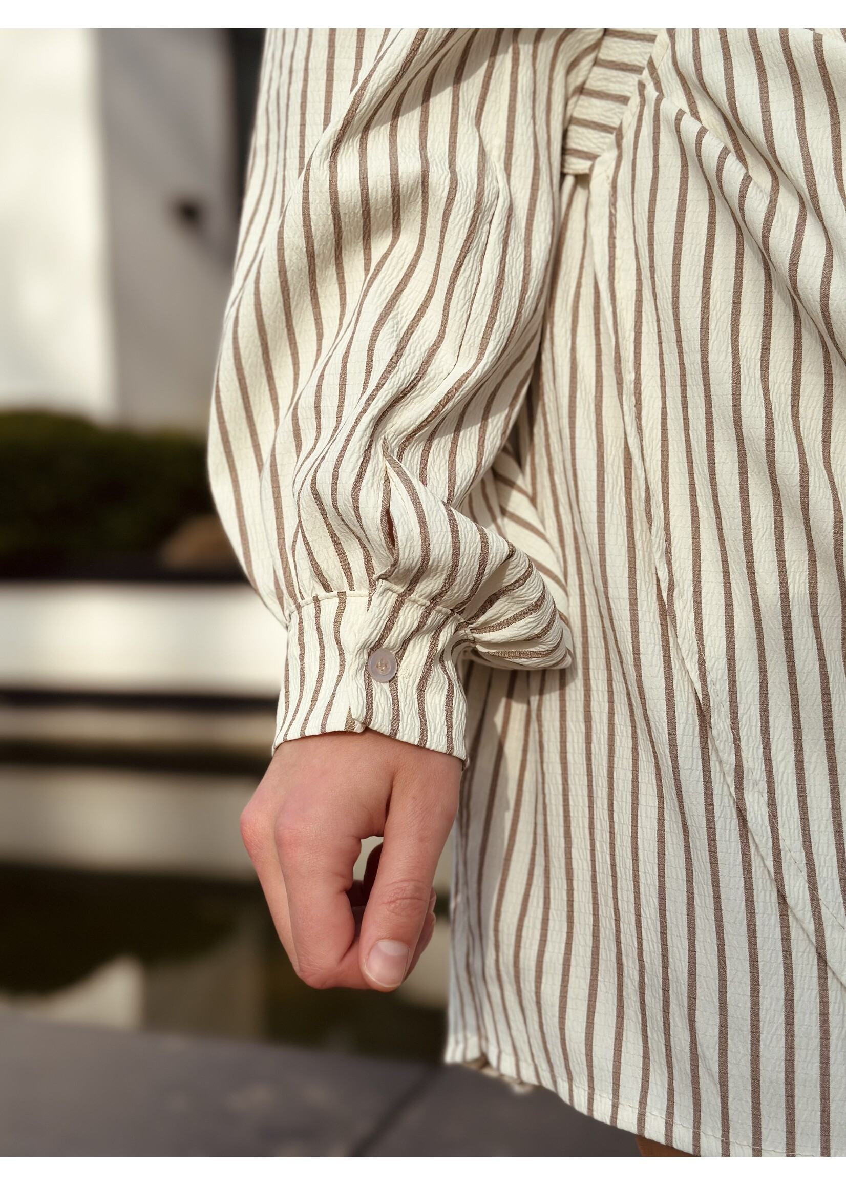 Lydia dress stripes beige