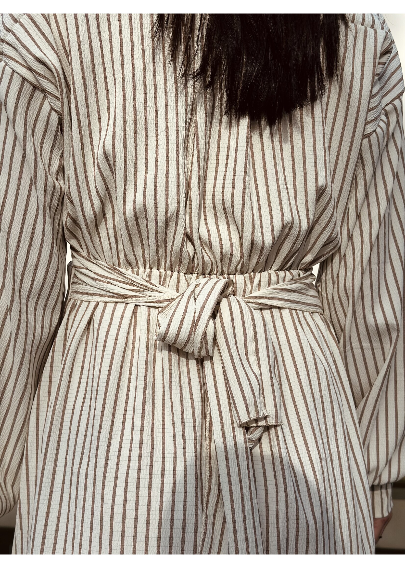 Lydia dress stripes beige