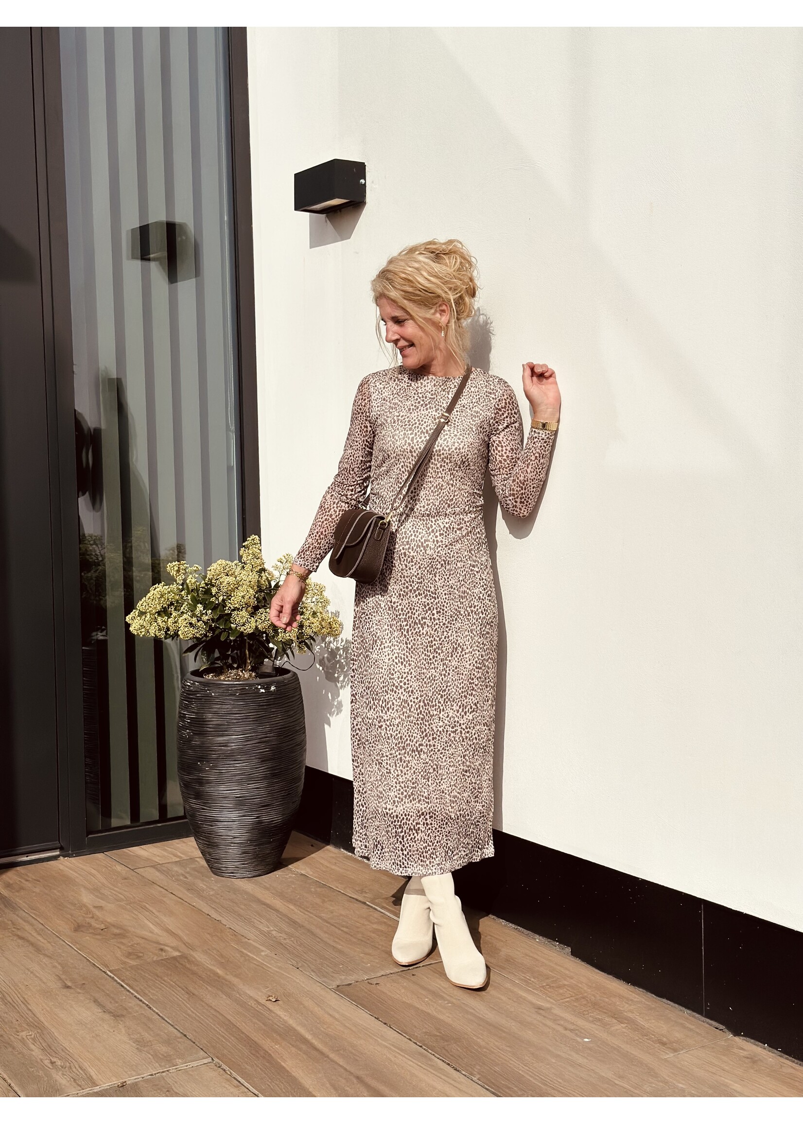 Maey long bodycon dress offwhite print