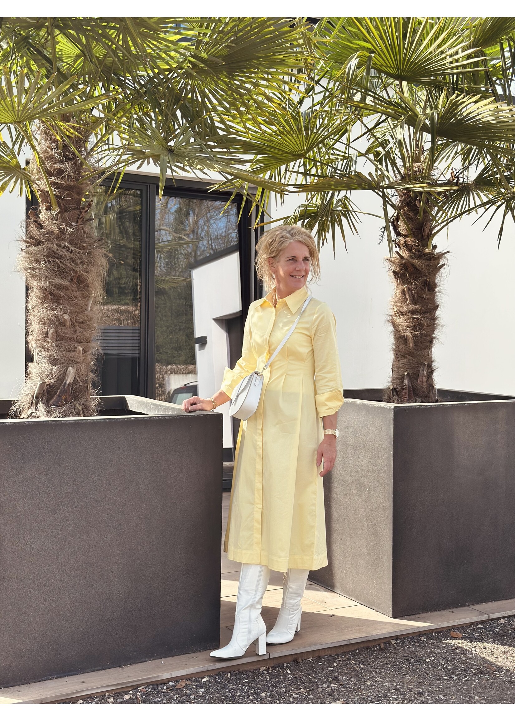 Therese long blouse dress yellow