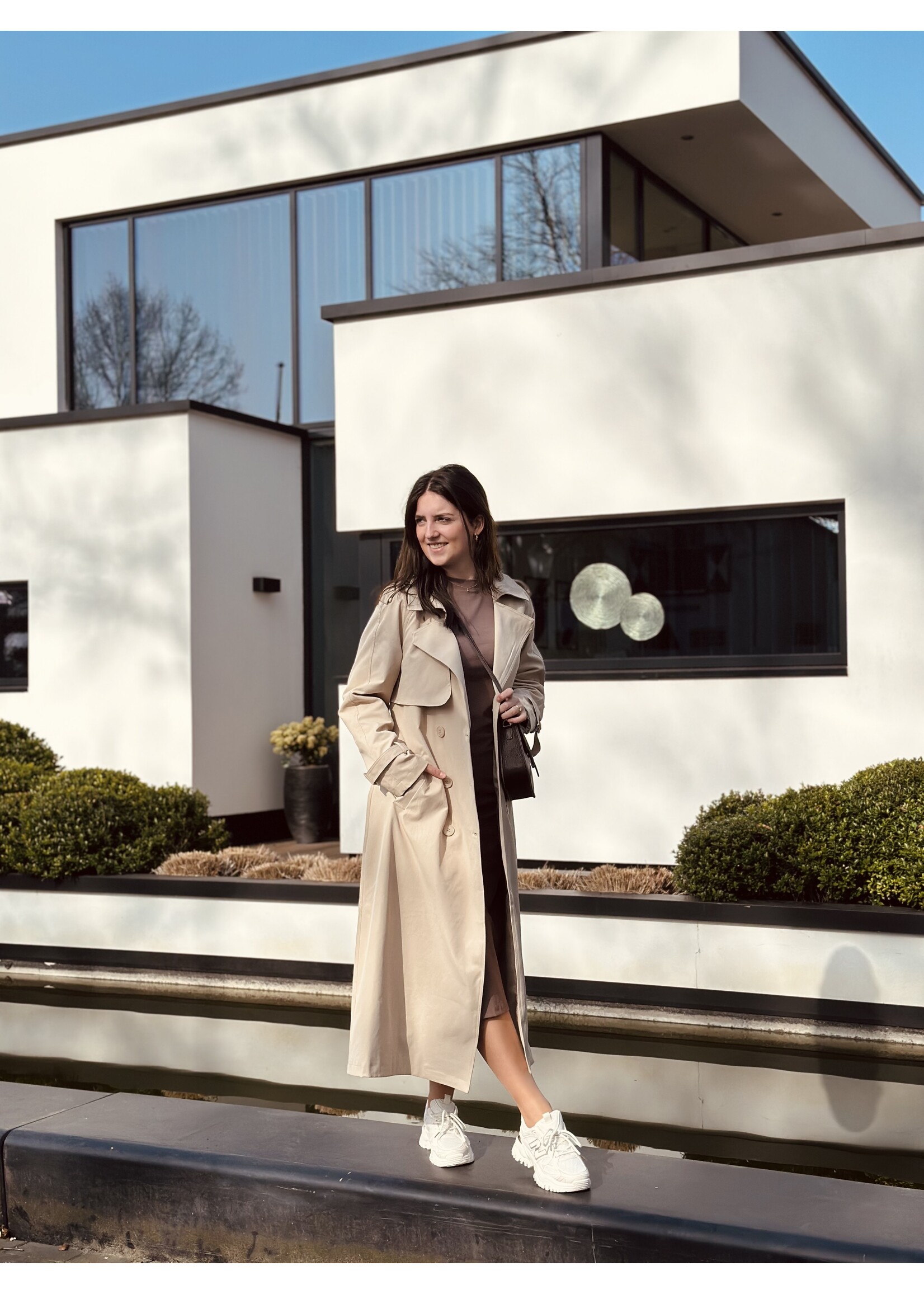 Sojanne long trenchcoat beige
