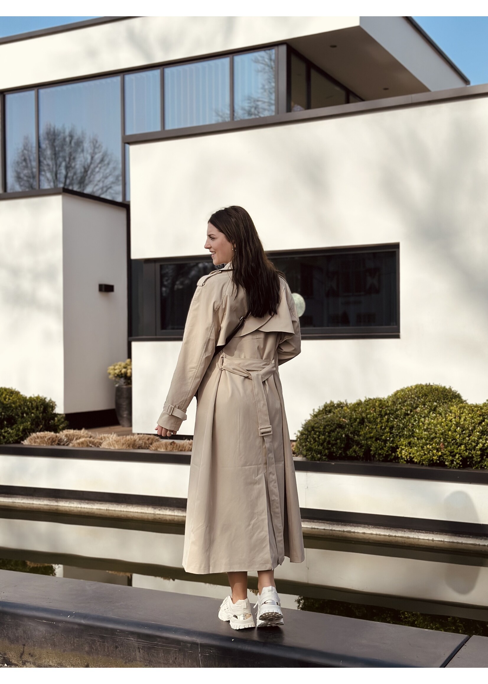 Sojanne long trenchcoat beige