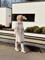 Mialyn broderie dress ecru/brown print