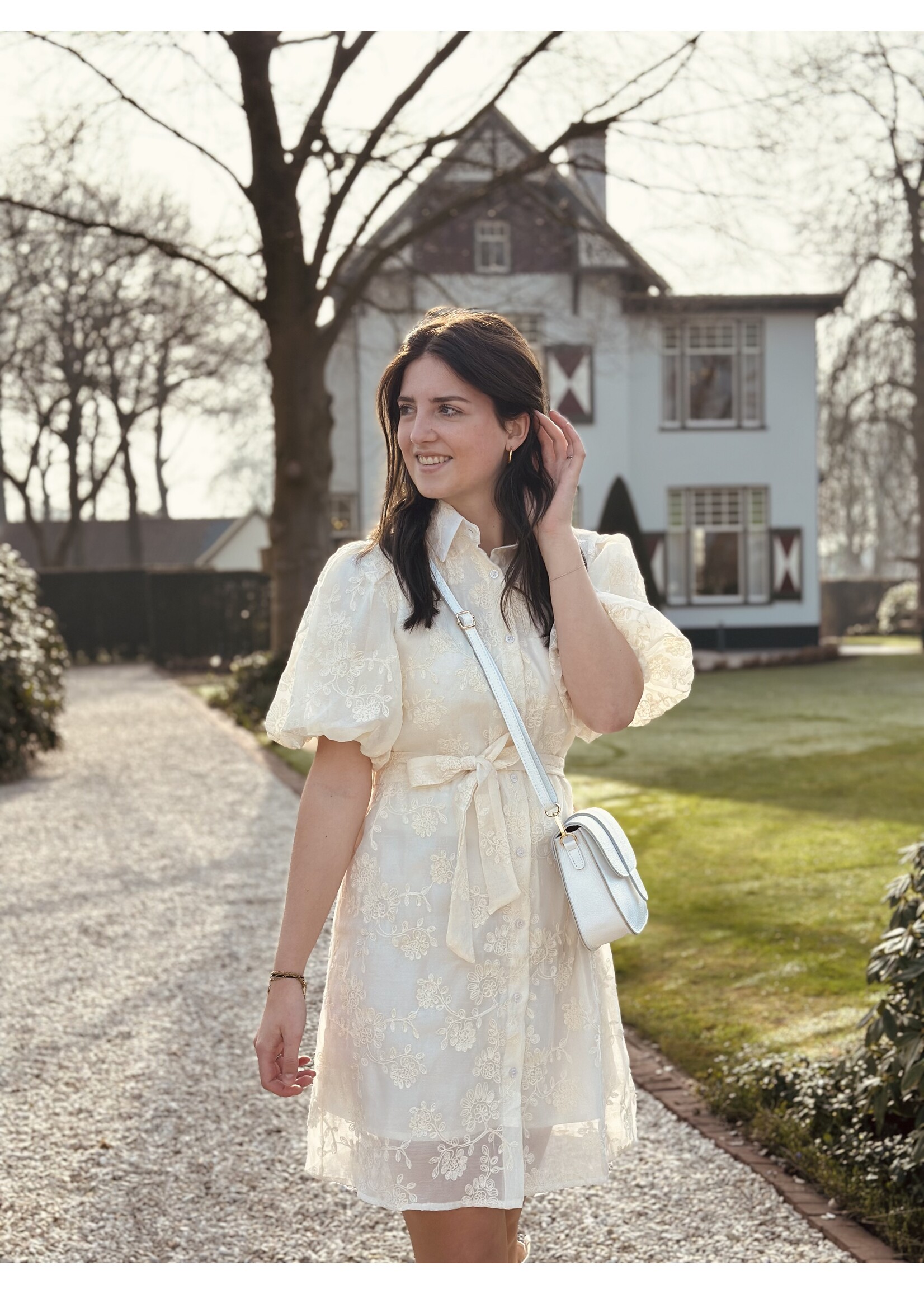 Irma dress ecru print One Size