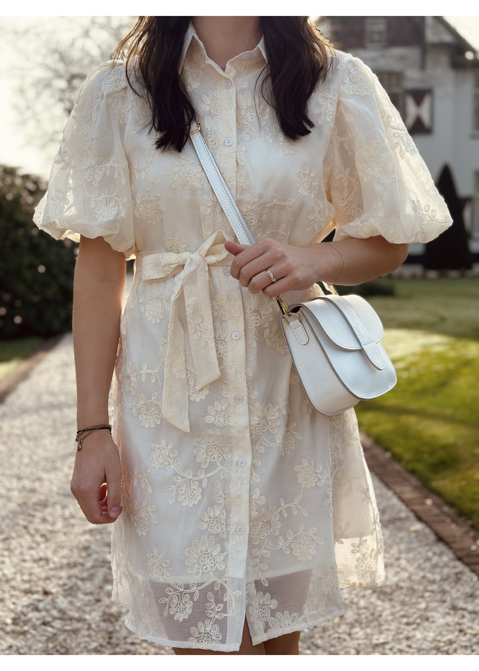 Irma dress ecru print One Size