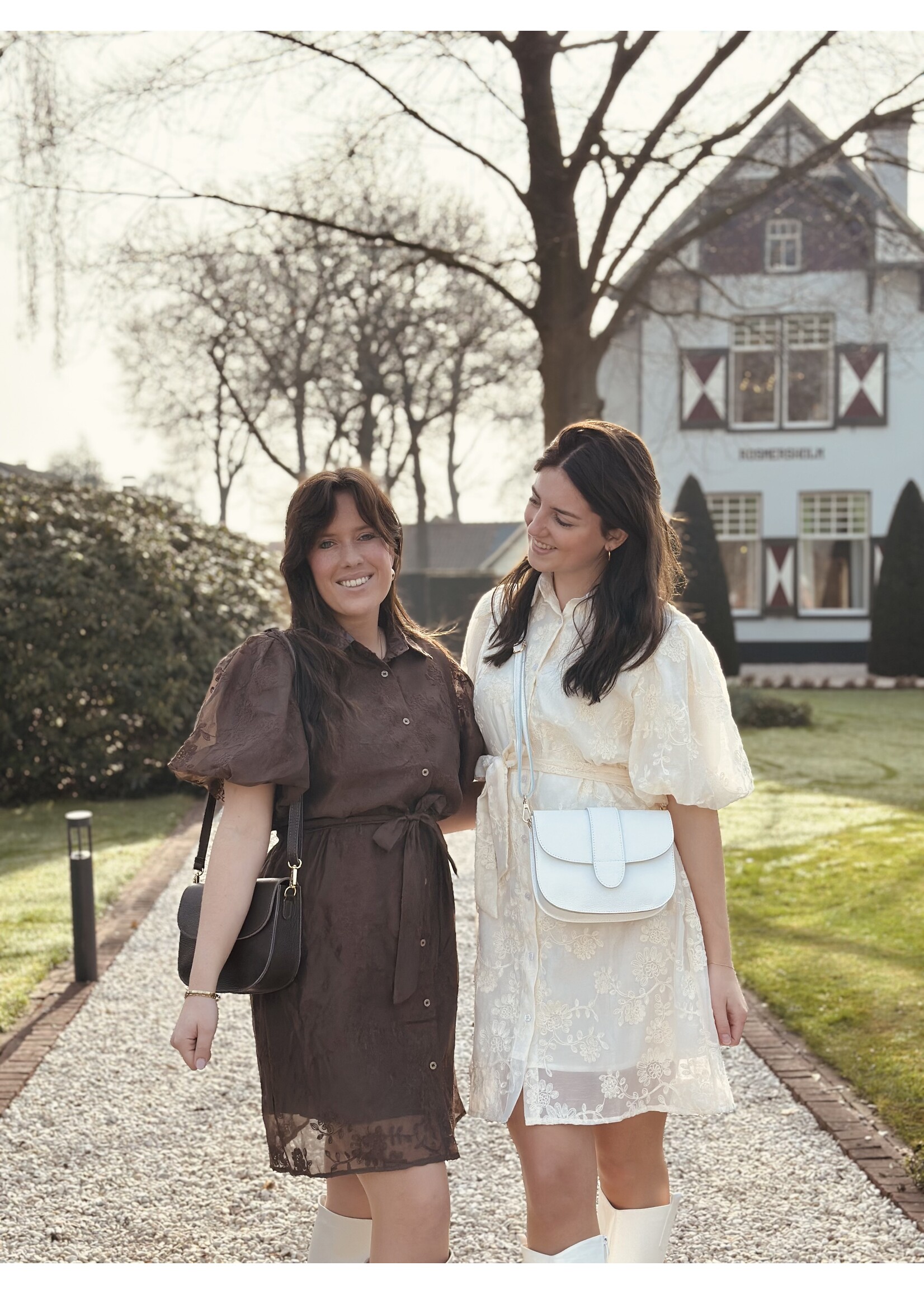 Irma dress ecru print One Size