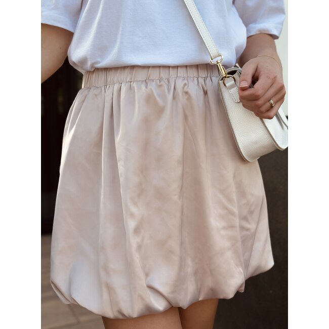 Louanna skirt beige satin look