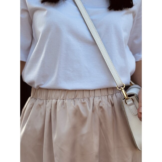 Louanna skirt beige satin look