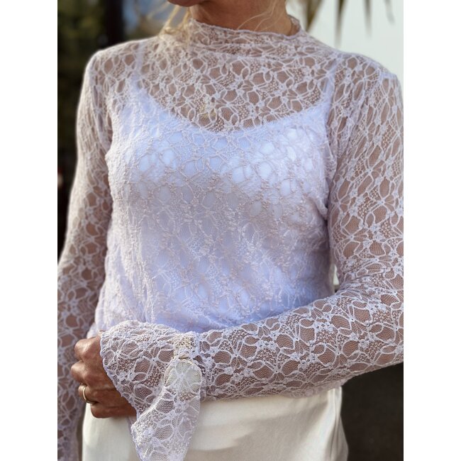 Yelte top broderie purple