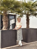 Eve long skirt black/beige print