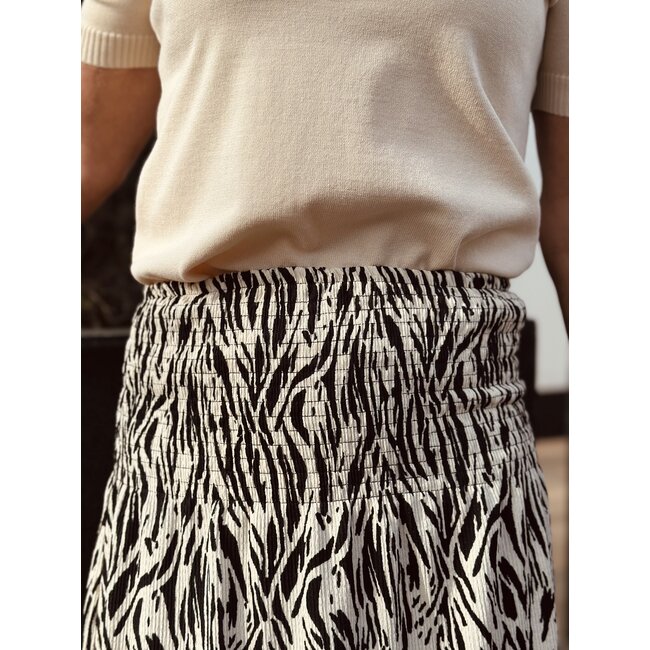 Eve long skirt black/beige print