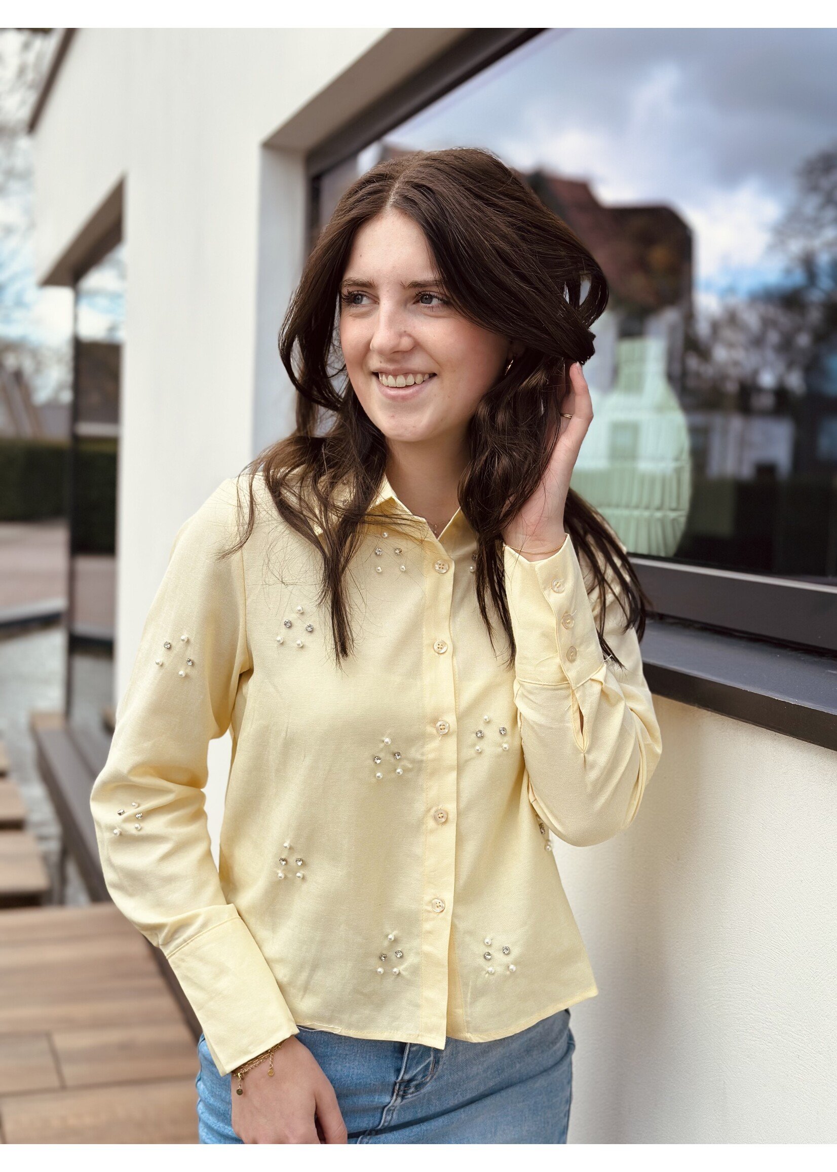 Agnea blouse yellow glitter