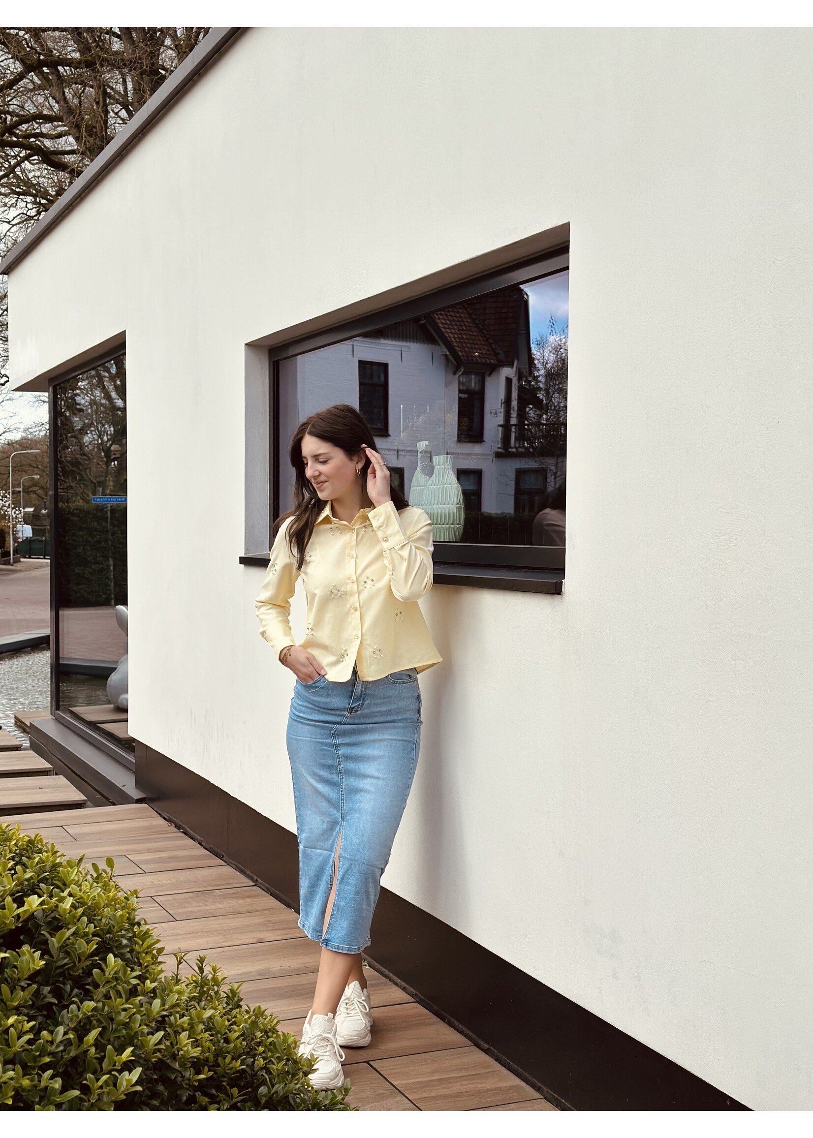 Agnea blouse yellow glitter