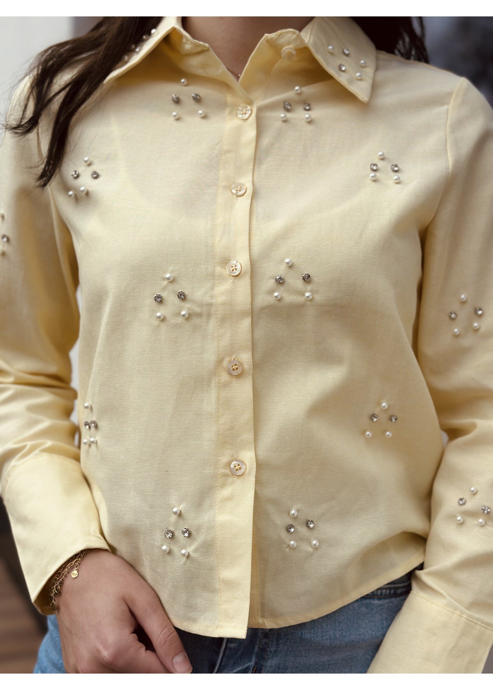 Agnea blouse yellow glitter