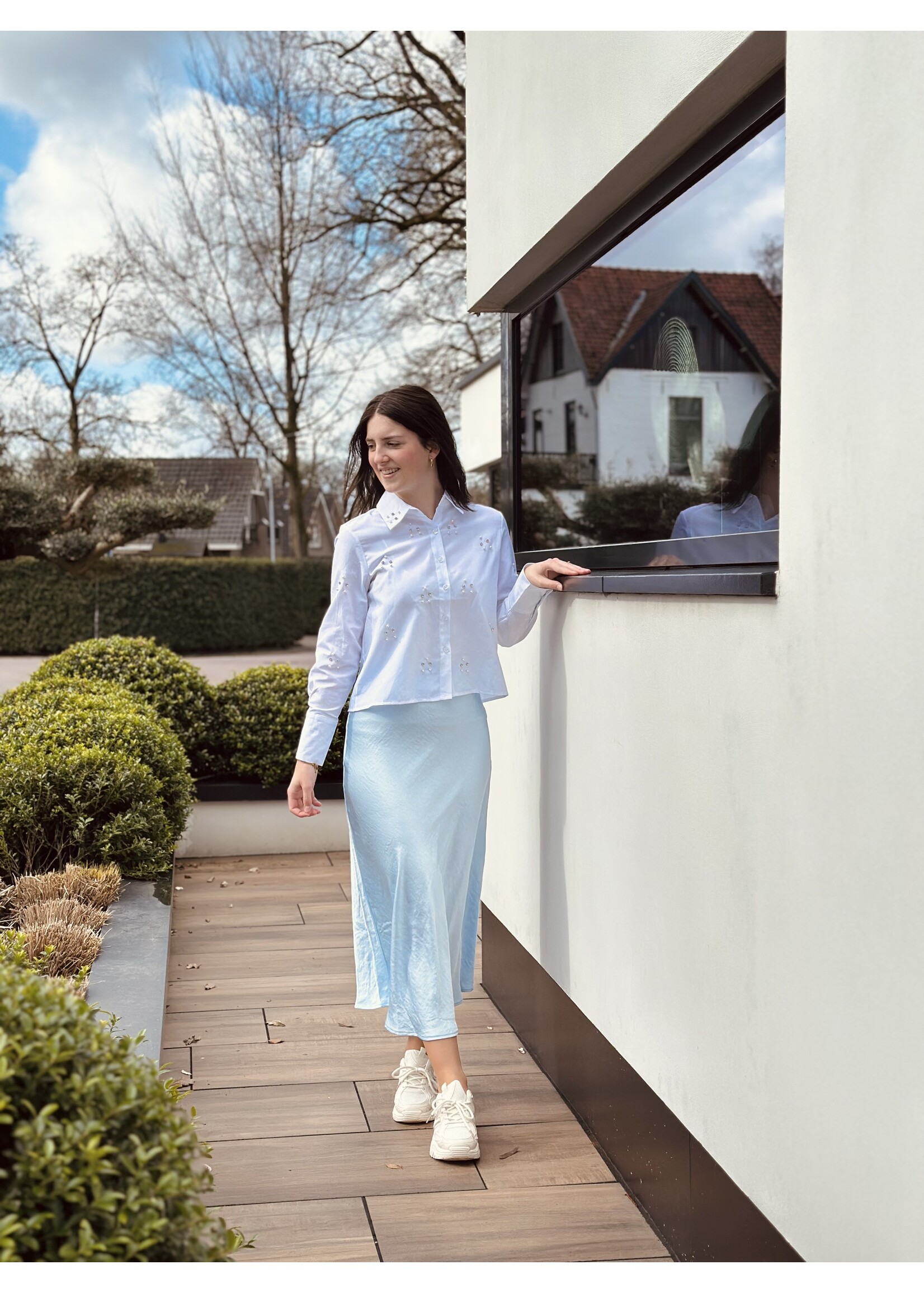 Agnea blouse white glitter