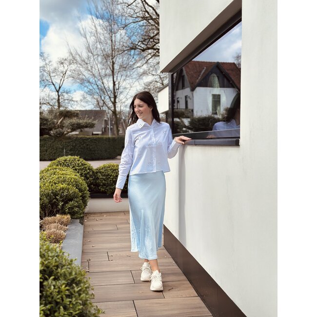 Agnea blouse white glitter