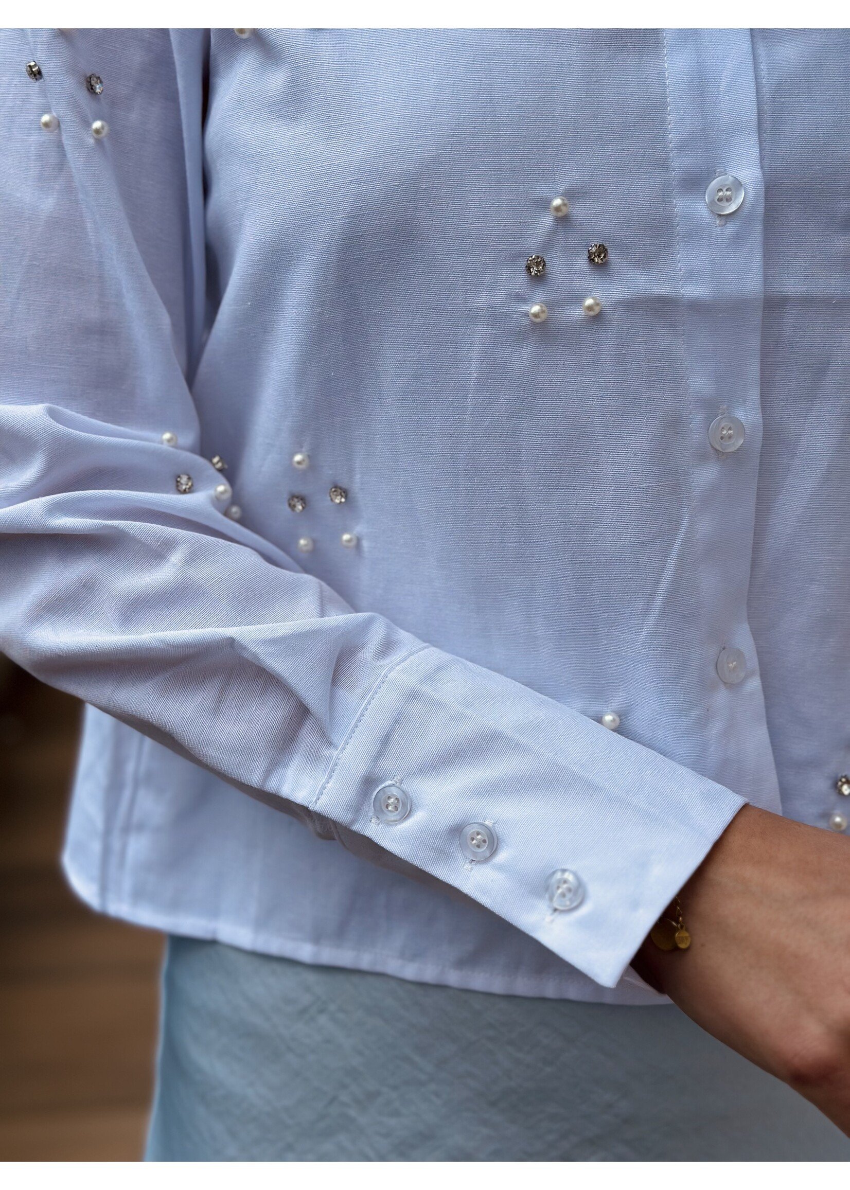 Agnea blouse white glitter