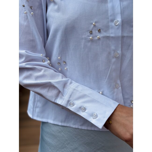 Agnea blouse white glitter
