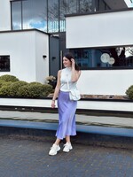 Wianna long satin skirt purple