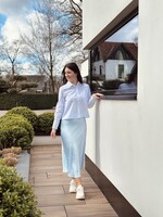 Wianna long satin skirt light blue