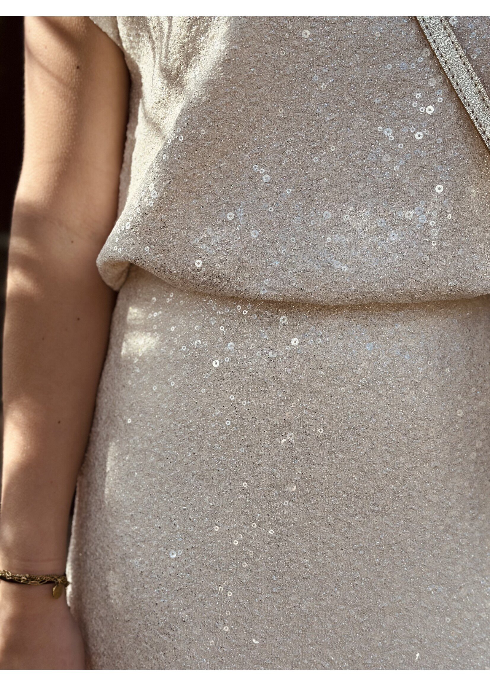 Smashed Lemon Smashed Lemon Elvive skirt beige glitter
