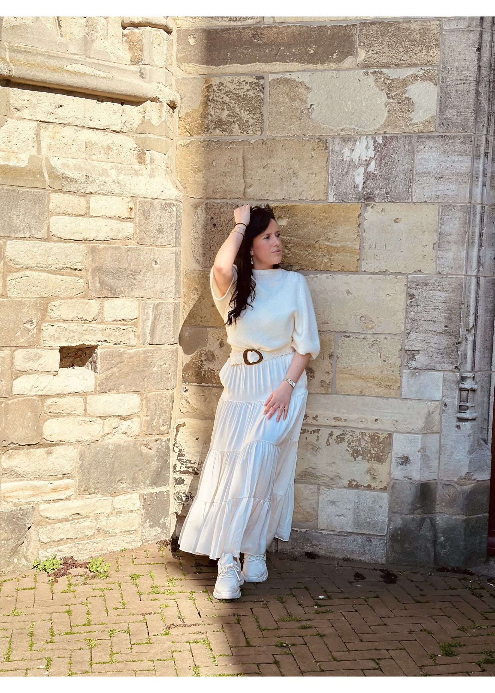 Flora long skirt beige One Size