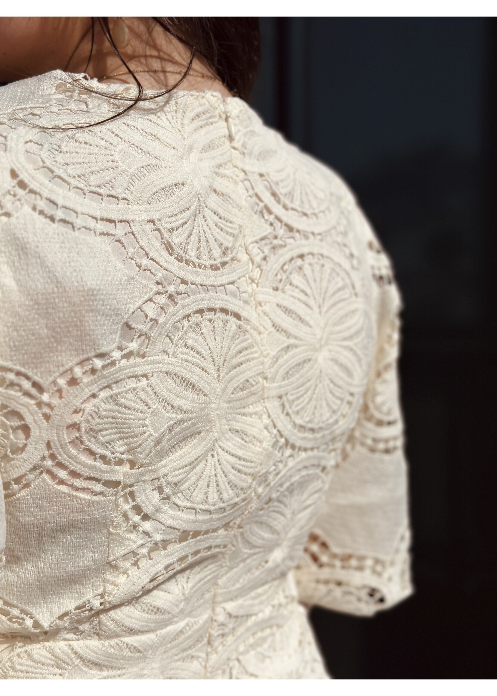 Romijna long dress broderie beige