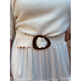 Smashed Lemon Smashed Lemon Josana belt offwhite/brown One Size