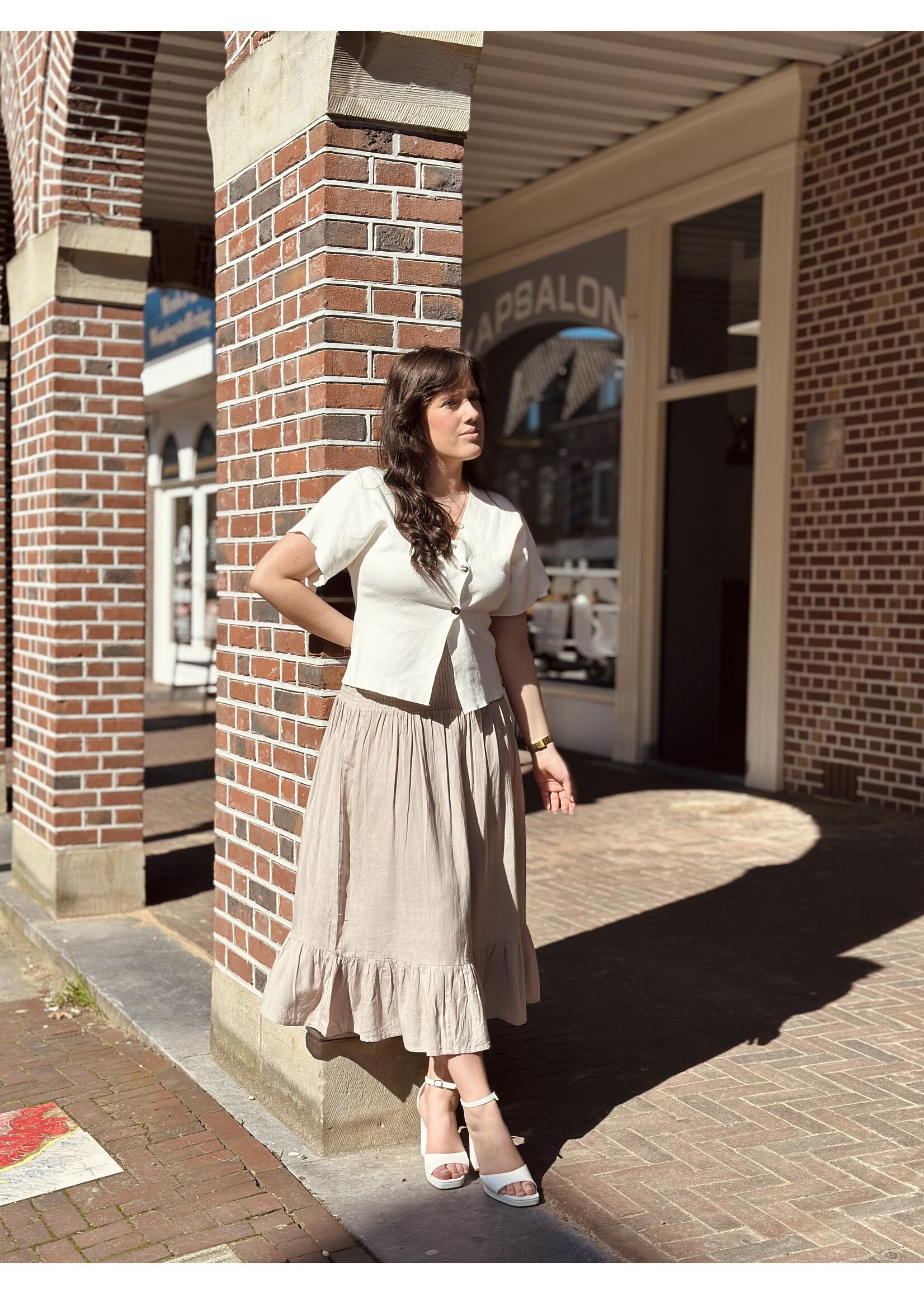 Ze-Ze Ze-Ze Daya long skirt beige