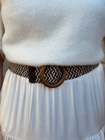Ilse stretch belt beige/zwart