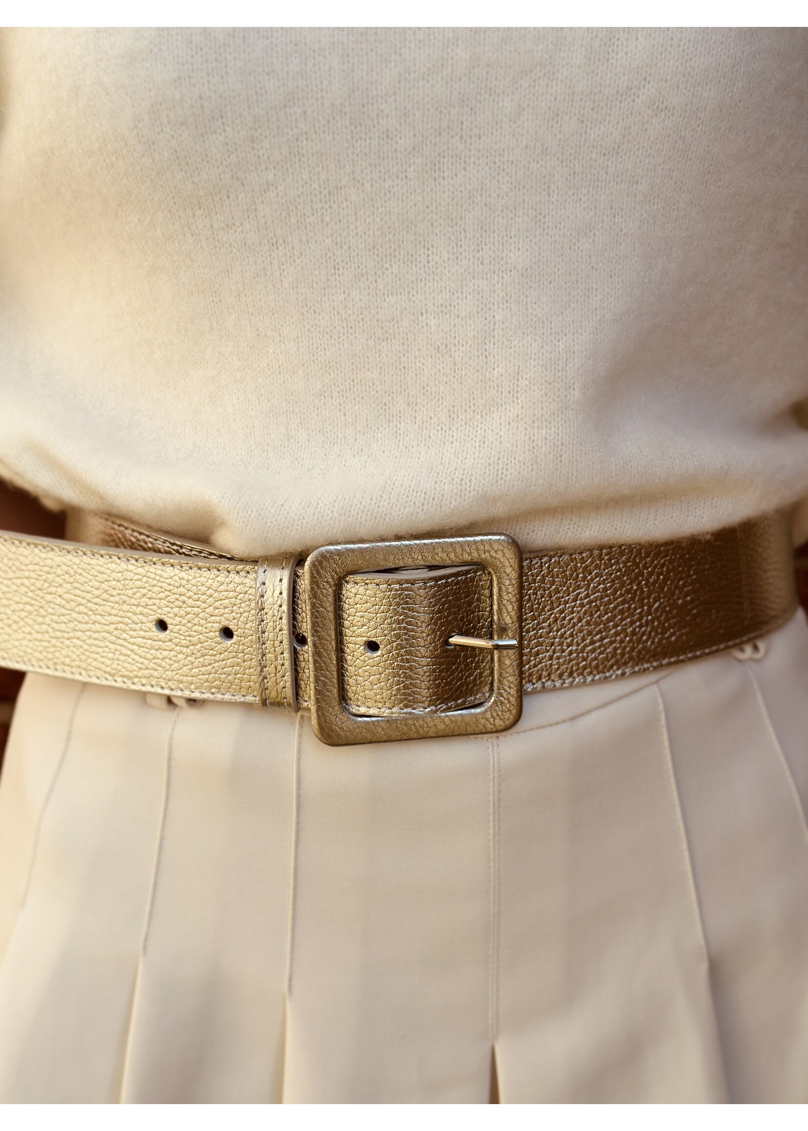 Isha belt leather look gold