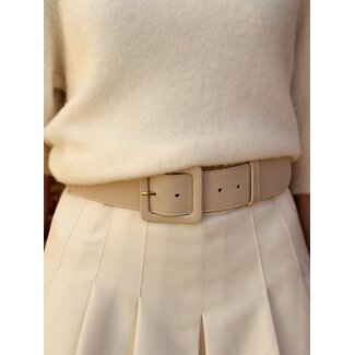 Isha belt leather look beige