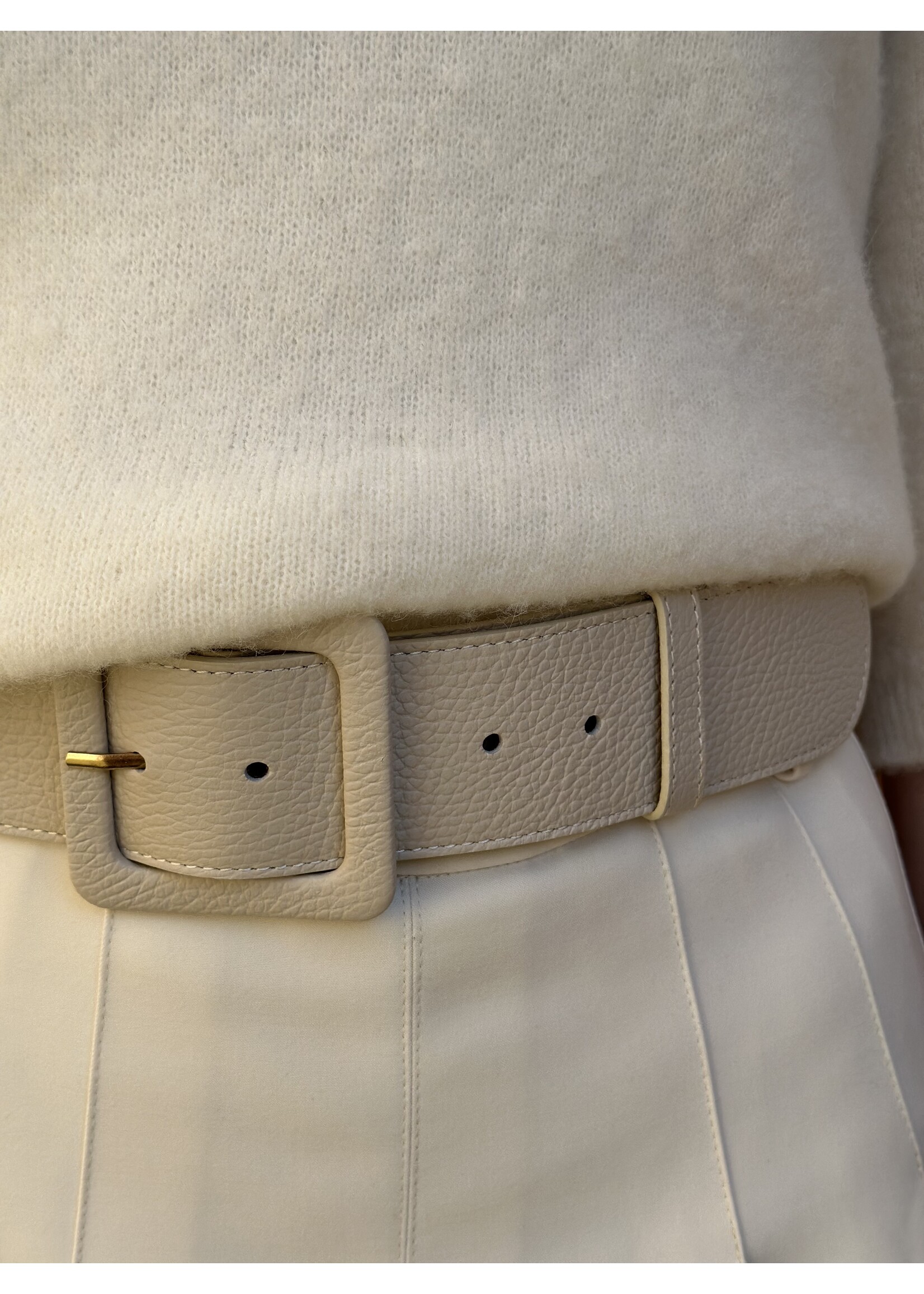 Isha belt leather look beige