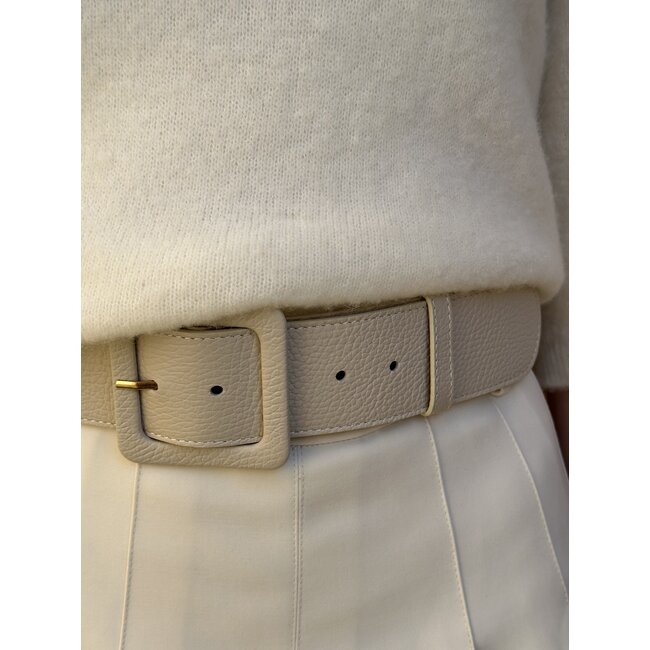 Isha belt leather look beige