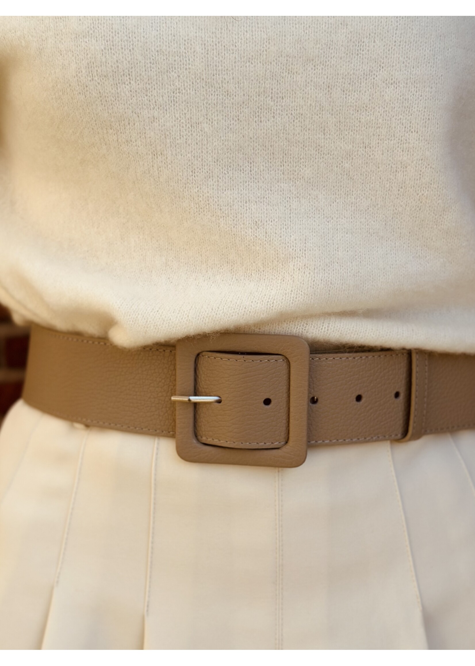 Isha belt leather look taupe