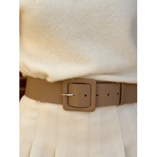 Isha belt leather look taupe