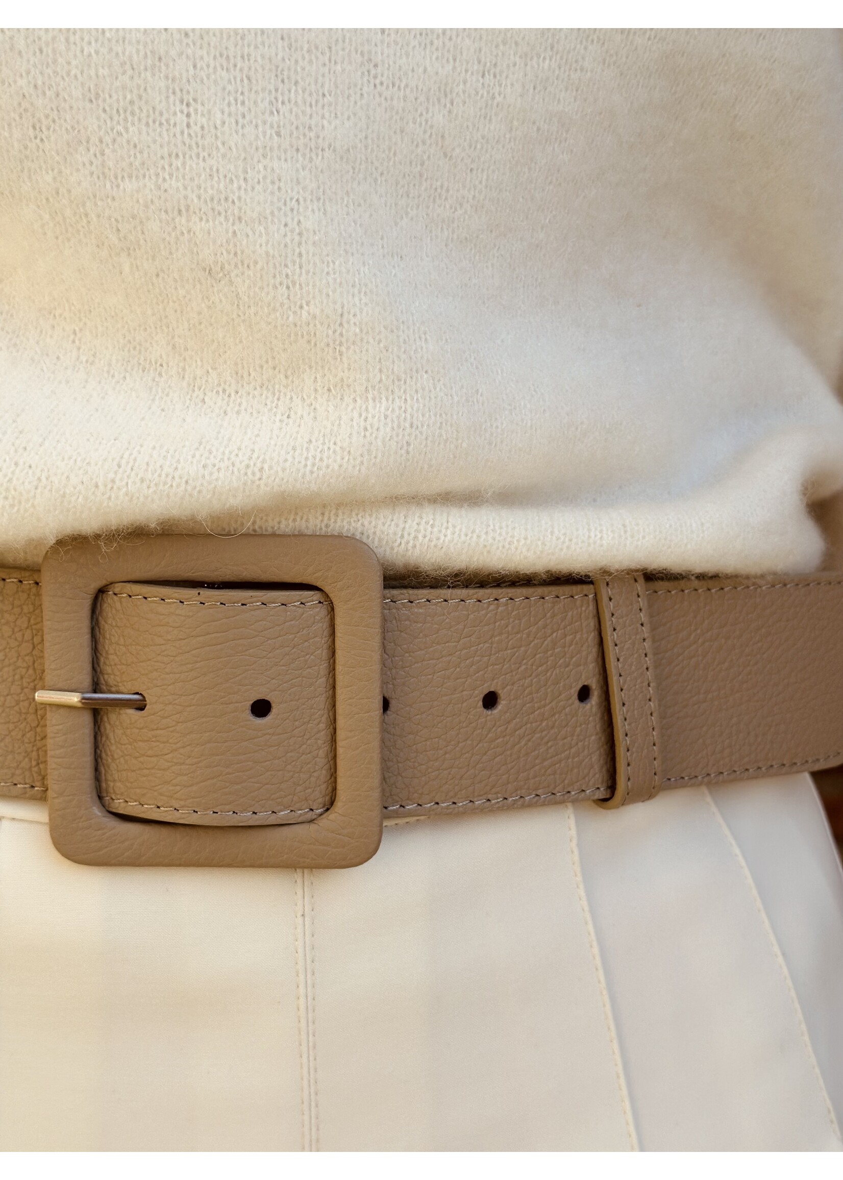 Isha belt leather look taupe