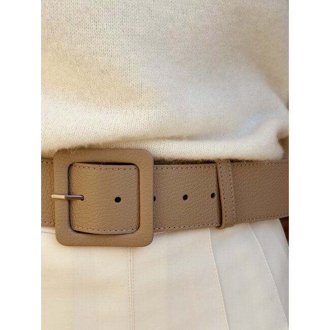 Isha belt leather look taupe