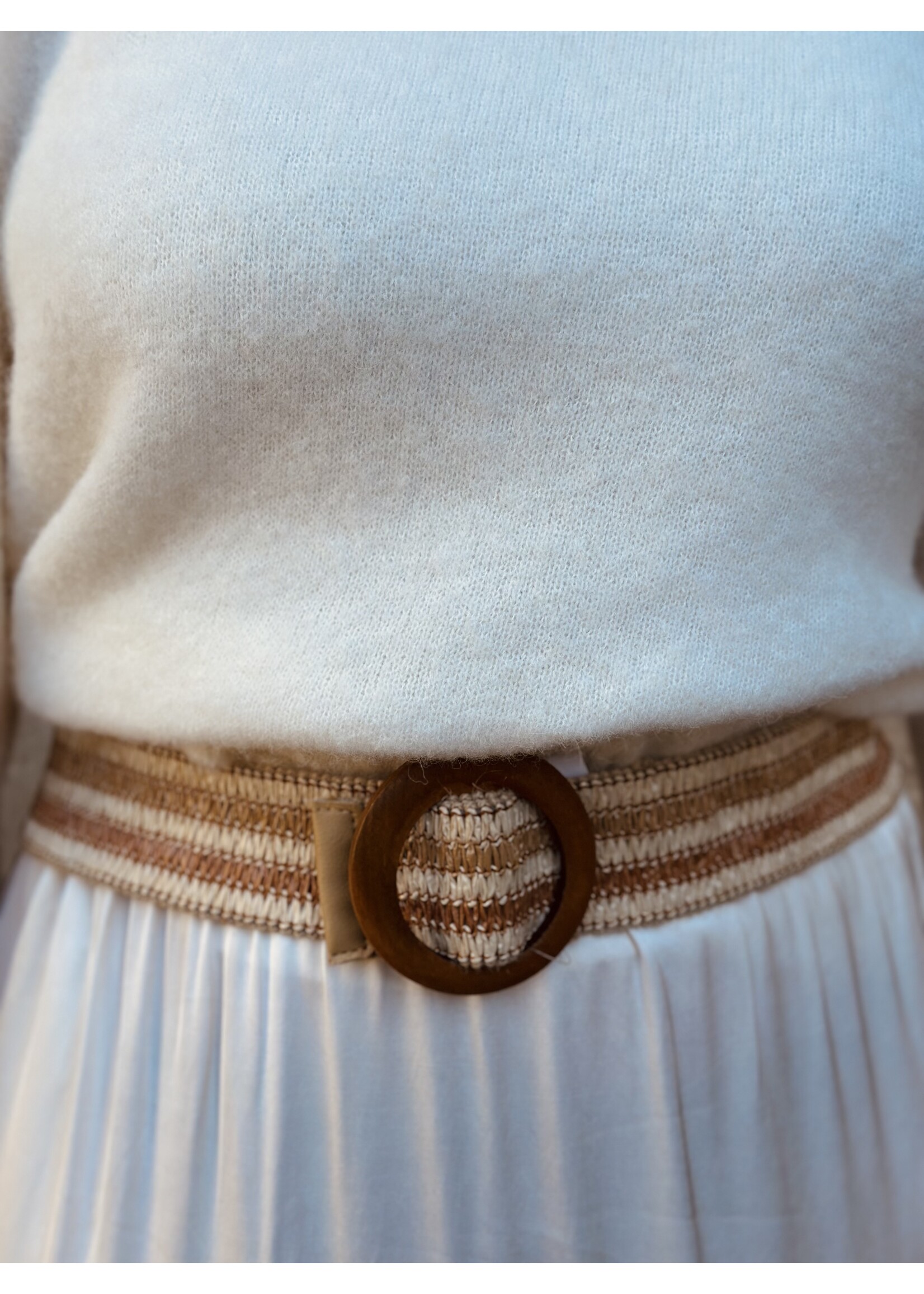 Ilse stretch belt taupe/beige