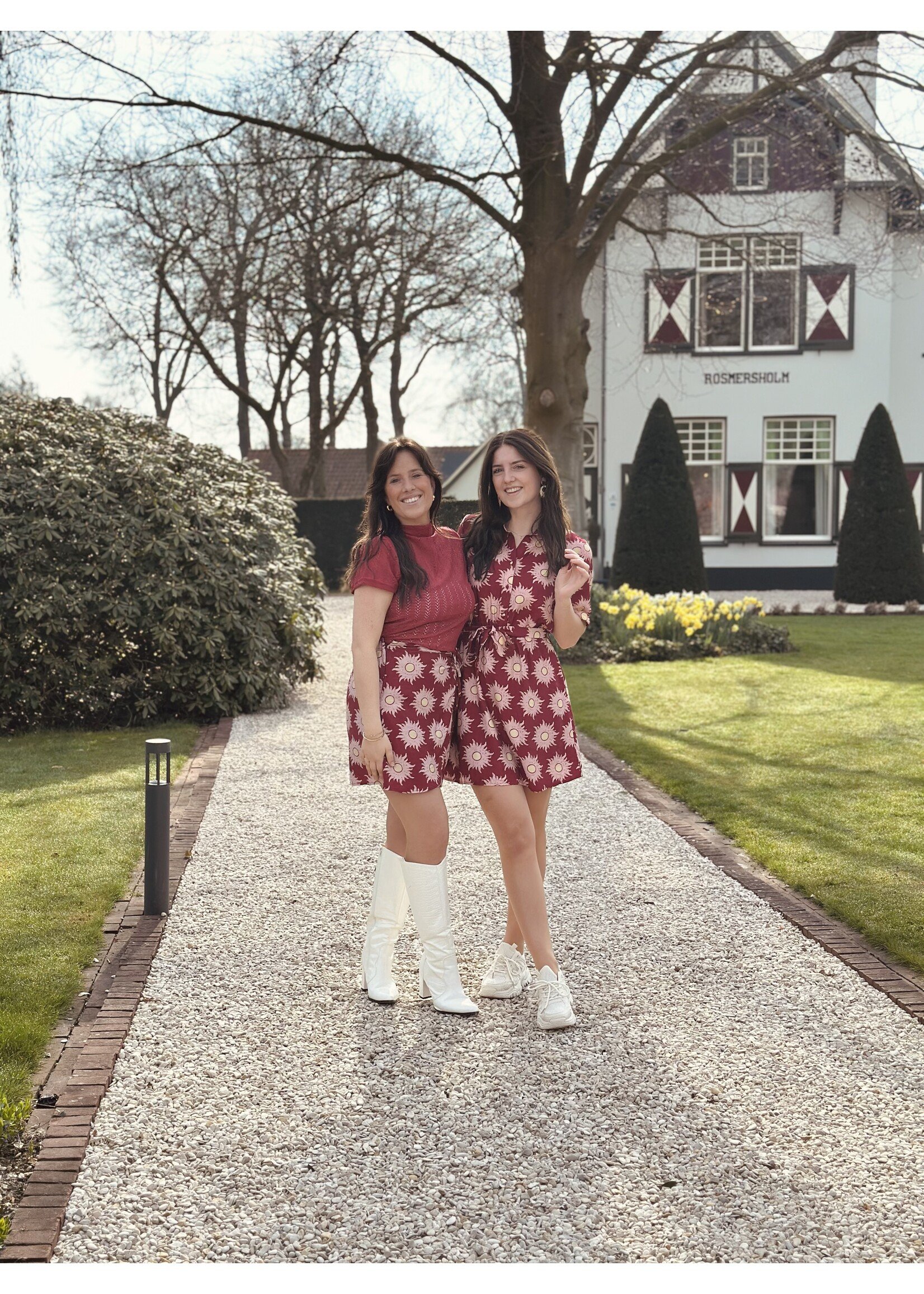 Lofty Manner Lofty Manner Calista dress brique print